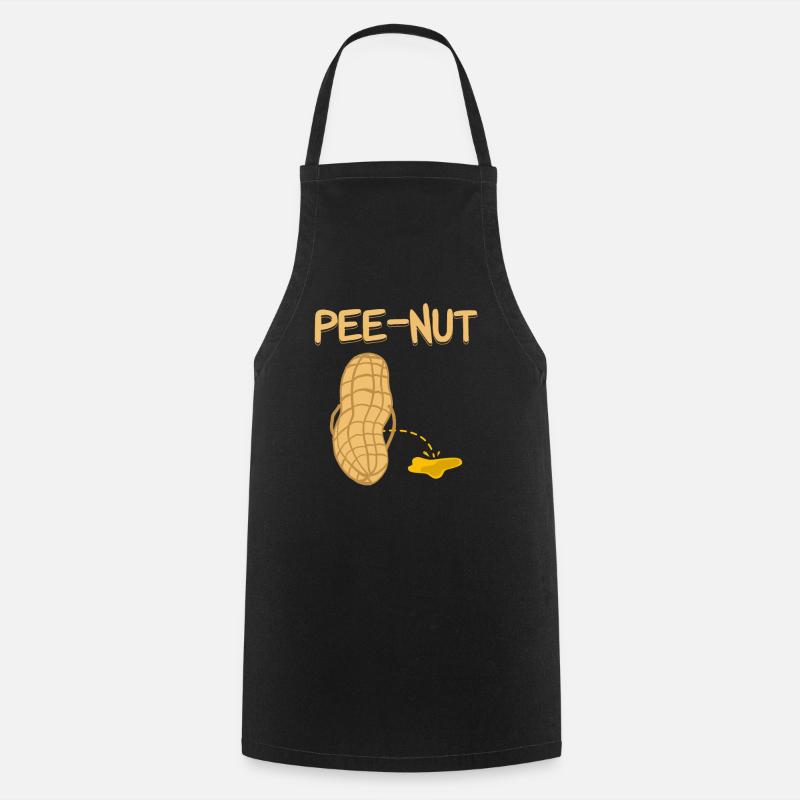 Pee nut - Peanut - Pinkelnde Erdnuss - Kochschürze - Schwarz