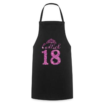 Endlich 18 - Girls Mädchen 18. Geburtstag Geschenk - Kochschürze - Schwarz - Vorne - AI Model Male 185 dark (185cm)