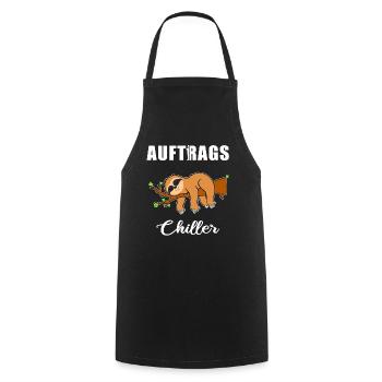 Auftrags Chiller - Faultier Faulenzen Chillen - Kochschürze - Schwarz - Vorne - AI Model Male 185 dark (185cm)
