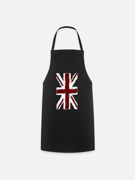 Union Jack Flag - England Great Britain flag - Cooking Apron - black