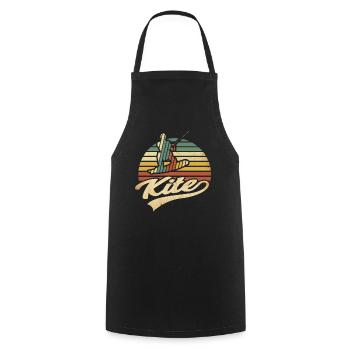 Vintage Kitesurfing Design - Cooking Apron - black - Front - AI Model Male 185 dark (185cm)