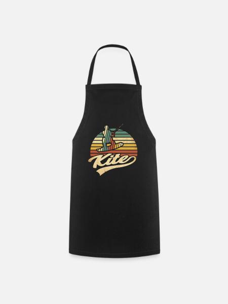 Vintage Kitesurfing Design - Tablier de cuisine - noir