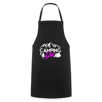Camping Girl - Kochschürze - Schwarz - Vorne - AI Model Male 185 dark (185cm)
