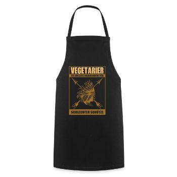 Vegetarian is an old Indian word - Anti Vegan - Cooking Apron - black - Front - AI Model Male 185 dark (185cm)