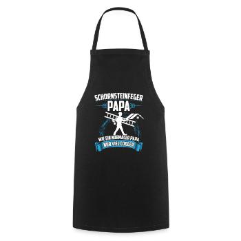 Schornsteinfeger Papa Vatertag Geschenk - Kochschürze - Schwarz - Vorne - AI Model Male 185 dark (185cm)