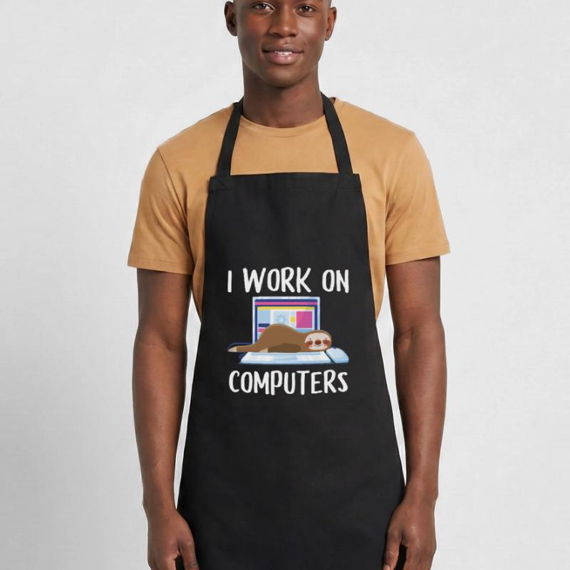 I work on computers Computer Progammer Geschen Tablier de cuisine