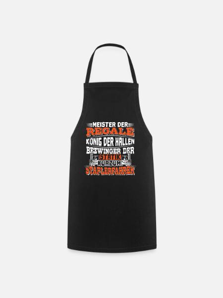 Staplerfahrer Gabelstapler & Lageristen Geschenk - Kochschürze - Schwarz