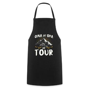 Oma und Opa auf Tour Camper Camping Wohnmobil - Kochschürze - Schwarz - Vorne - AI Model Male 185 dark (185cm)