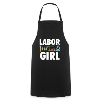 Labor Girl Chemistry Student Laboratory Assistant - Cooking Apron - black - Front - AI Model Male 185 dark (185cm)