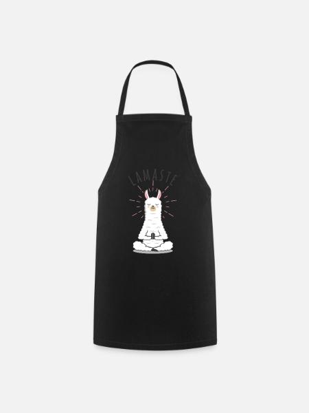 Llamaste | Kawaii Lama | Yoga Namaste - Kochschürze - Schwarz