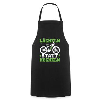 Lächeln statt Hecheln Ebike Geschenkidee - Kochschürze - Schwarz - Vorne - AI Model Male 185 dark (185cm)