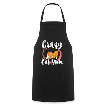 Crazy Cat Mom Kitty Cats Cadeau de maman - Tablier de cuisine - noir - Devant - AI Model Male 185 dark (185cm)