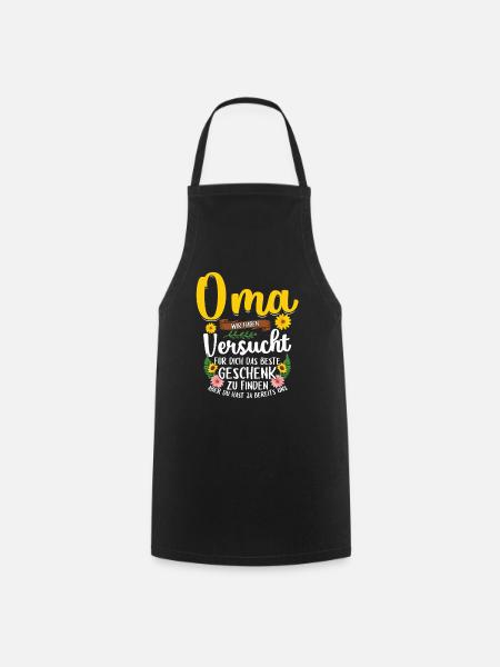 Oma Geschenk Geschenkidee Geburtstag - Kochschürze - Schwarz