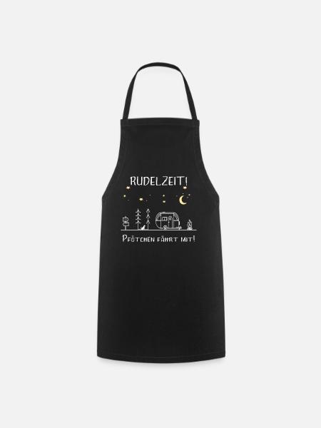 Wohnwagen Rudelzeit Pfötchen Camping Geschenk - Kochschürze - Schwarz