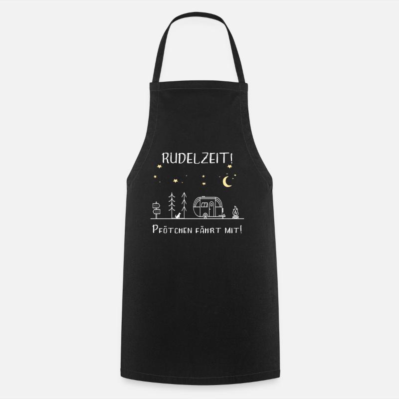 Wohnwagen Rudelzeit Pfötchen Camping Geschenk - Kochschürze - Schwarz