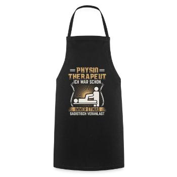 Physiotherapeut Geschenk Physiotherapie lustig - Kochschürze - Schwarz - Vorne - AI Model Male 185 dark (185cm)