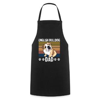 Cadeau de papa de bouledogue anglais | Bulldog anglais - Tablier de cuisine - noir - Devant - AI Model Male 185 dark (185cm)
