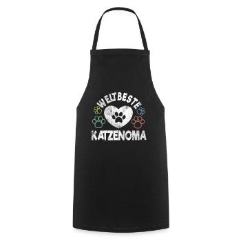 weltbeste Katzenoma Katzen Oma T-Shirt - Kochschürze - Schwarz - Vorne - AI Model Male 185 dark (185cm)