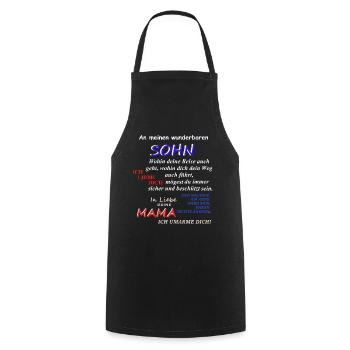 Wunderbarer Sohn Mama Spruch - Kochschürze - Schwarz - Vorne - AI Model Male 185 dark (185cm)