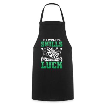 Dart Funny Darts Sayings | Dart Player Gift - Cooking Apron - black - Front - AI Model Male 185 dark (185cm)