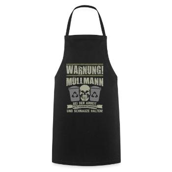 Müllmann Müllabfuhr Müllwerker Mülllader Geschenk - Kochschürze - Schwarz - Vorne - AI Model Male 185 dark (185cm)