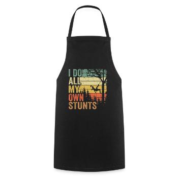 I Do All My Own Stunts Funny Arborist Gift Tree - Cooking Apron - black - Front - AI Model Male 185 dark (185cm)