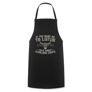 Highland Cattle 100% des terres écossaises - Tablier de cuisine - noir - Devant - AI Model Male 185 dark (185cm)