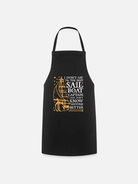 Sailing sailor sailboat boat captain gift - Cooking Apron - black