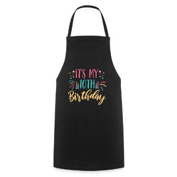 10 Birthday Gift Idea 10 Years Gift - Cooking Apron - black - Front - AI Model Male 185 dark (185cm)