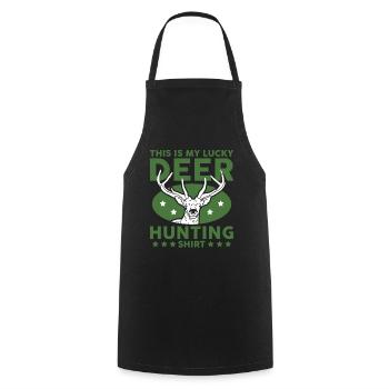 Chasseur Chasse Chasse de cerf cadeau - Tablier de cuisine - noir - Devant - AI Model Male 185 dark (185cm)
