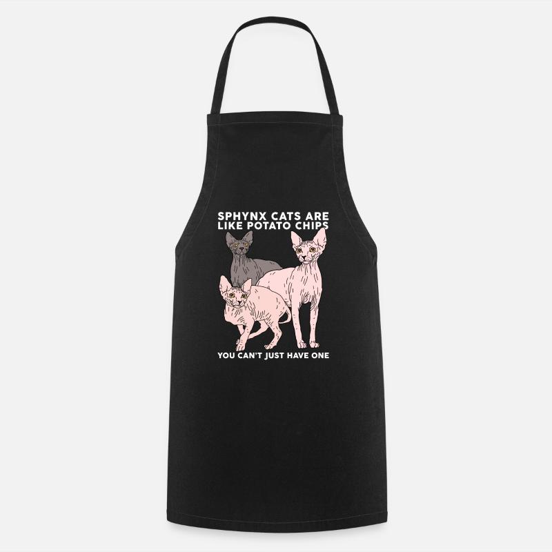 Sphynx Chats Sphinx | Cadeau de propriétaire de chat - Tablier de cuisine - noir