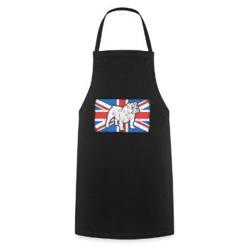 English Bulldog Dog English Bulldog Gift - Cooking Apron - black - Front - AI Model Male 185 dark (185cm)