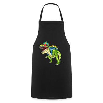 Kindergarten Boss Dino Dinosaurier Jungen Schule - Kochschürze - Schwarz - Vorne - AI Model Male 185 dark (185cm)
