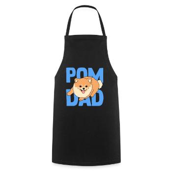 Zwergspitz Pomeranian Pom Dad Herrchen Geschenk - Kochschürze - Schwarz - Vorne - AI Model Male 185 dark (185cm)