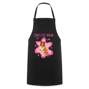 Cadeau de maman de chien de berger de Shetland de maman de Sheltie - Tablier de cuisine - noir - Devant - AI Model Male 185 dark (185cm)
