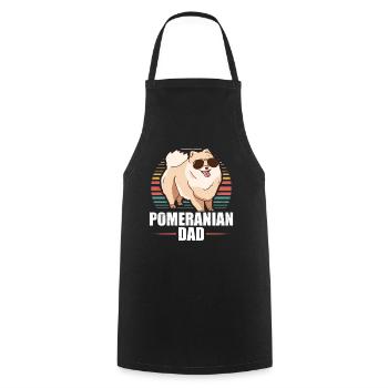 Zwergspitz Poméranie Papa Propriétaire de Chien Cadeau - Tablier de cuisine - noir - Devant - AI Model Male 185 dark (185cm)