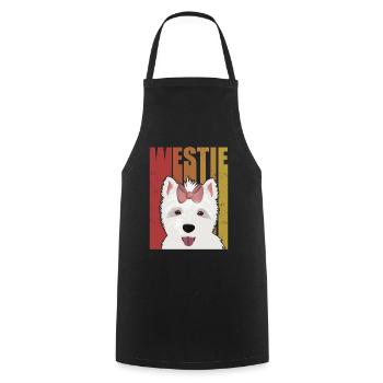 Westie West Highland Terrier Cadeau chien - Tablier de cuisine - noir - Devant - AI Model Male 185 dark (185cm)