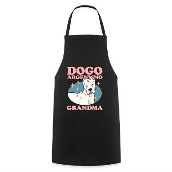 Dogo Argentino Grand-mère | Cadeau de propriétaire de chien - Tablier de cuisine - noir - Devant - AI Model Male 185 dark (185cm)
