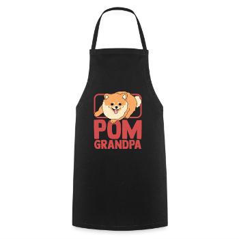 Zwergspitz Poméranie Chien Pom Grand-père Cadeau - Tablier de cuisine - noir - Devant - AI Model Male 185 dark (185cm)