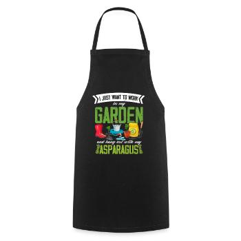 Garden Gardening Vegetables Vegan Asparagus - Cooking Apron - black - Front - AI Model Male 185 dark (185cm)