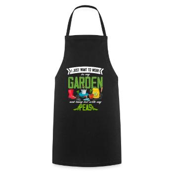 Garden gardening Vegetables Vegan Peas Peas - Cooking Apron - black - Front - AI Model Male 185 dark (185cm)