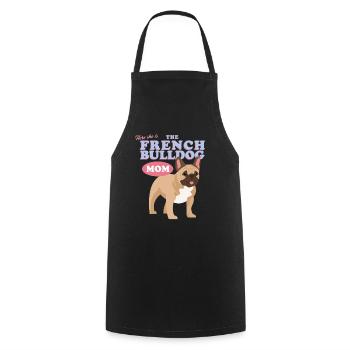 French Bulldog Mom French Bulldog Gift - Cooking Apron - black - Front - AI Model Male 185 dark (185cm)