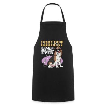 Beagle Grandma Dog Owner Mistress Gift - Cooking Apron - black - Front - AI Model Male 185 dark (185cm)