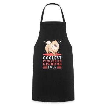 Pomeranian Grandma Dog Dog Owner Gift - Cooking Apron - black - Front - AI Model Male 185 dark (185cm)