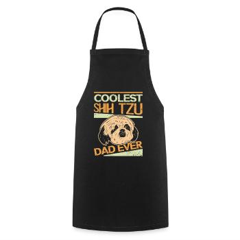 Shih Tzu Papa | Propriétaire Chien Propriétaire Cadeau - Tablier de cuisine - noir - Devant - AI Model Male 185 dark (185cm)