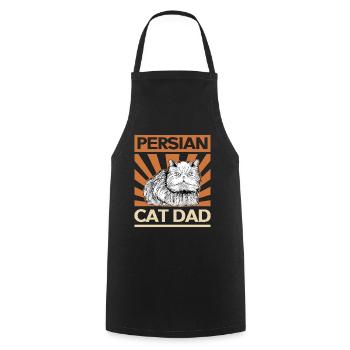 Perserkatze Katzenpapa | Katzenbesitzer Geschenk - Kochschürze - Schwarz - Vorne - AI Model Male 185 dark (185cm)
