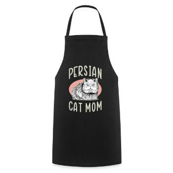 Chat persan maman chat propriétaire cadeau - Tablier de cuisine - noir - Devant - AI Model Male 185 dark (185cm)