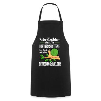 Schrittzähler sind für Fortgeschritten Schnecken - Kochschürze - Schwarz - Vorne - AI Model Male 185 dark (185cm)
