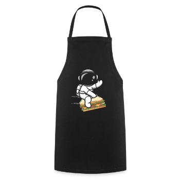 Sandwich Fast Food Astronaut Astronomy - Cooking Apron - black - Front - AI Model Male 185 dark (185cm)