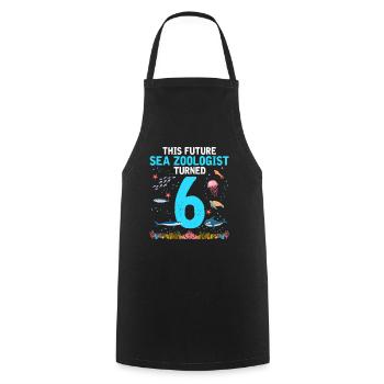 Zooologist Marine biologist 6 years birthday - Cooking Apron - black - Front - AI Model Male 185 dark (185cm)